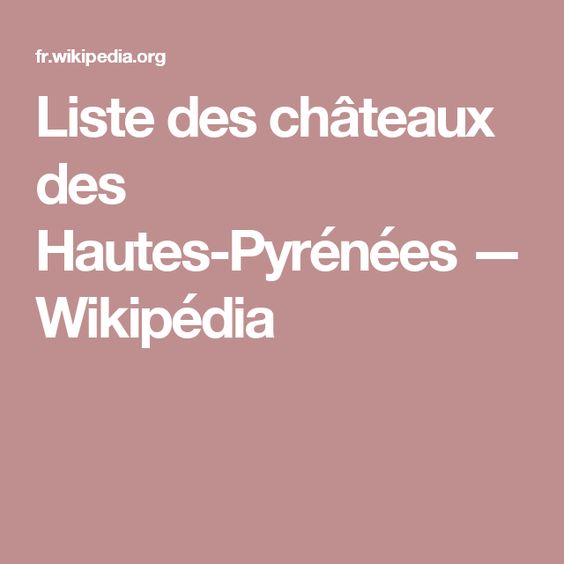 Liste des chateaux