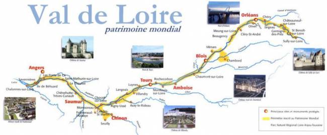 Loire chateaux carte