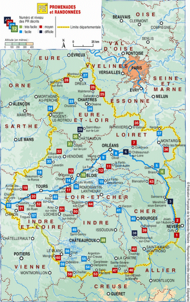 Carte touristique du val de loire