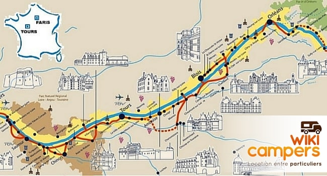 Carte des chateaux de la loire