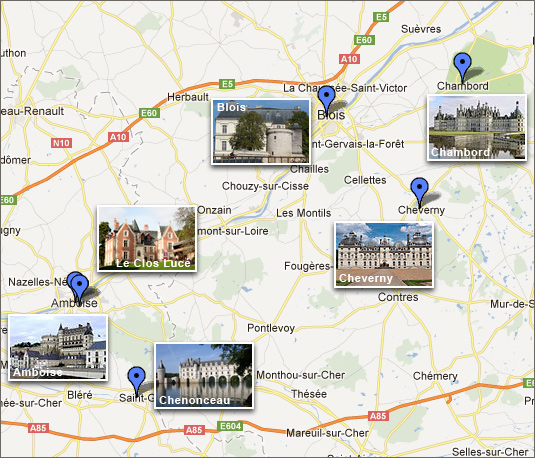 Route chateau de la loire