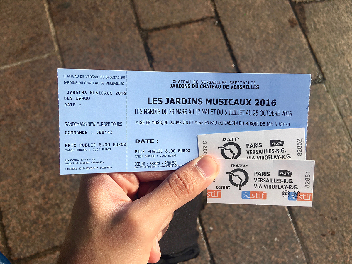 Chateau de versailles jardin tarif