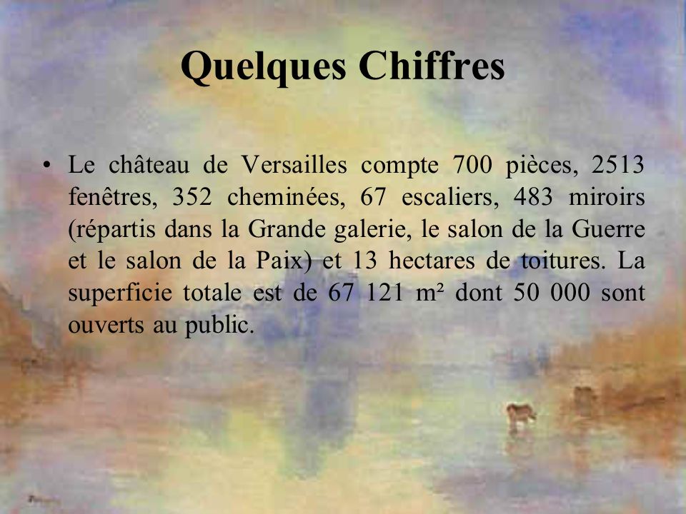 Superficie du chateau de versailles