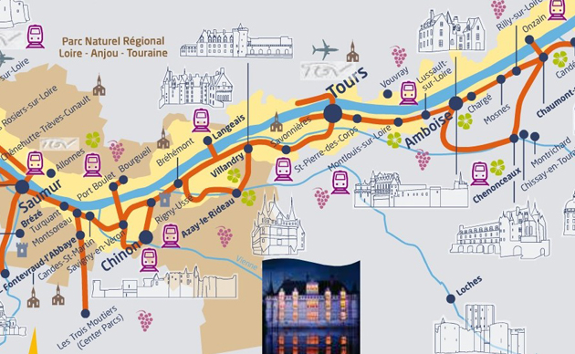 Itineraire visite chateaux de la loire