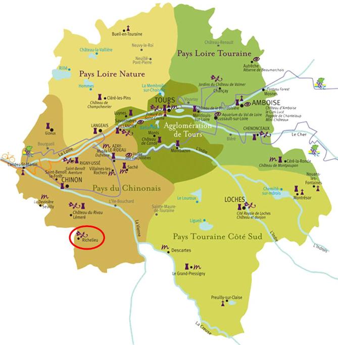 Carte touristique des chateau de la loire