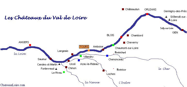 Plan des chateaux de la loire
