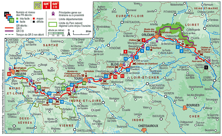 Carte les chateaux de la loire