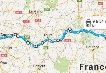 Route des chateaux de la loire itineraire